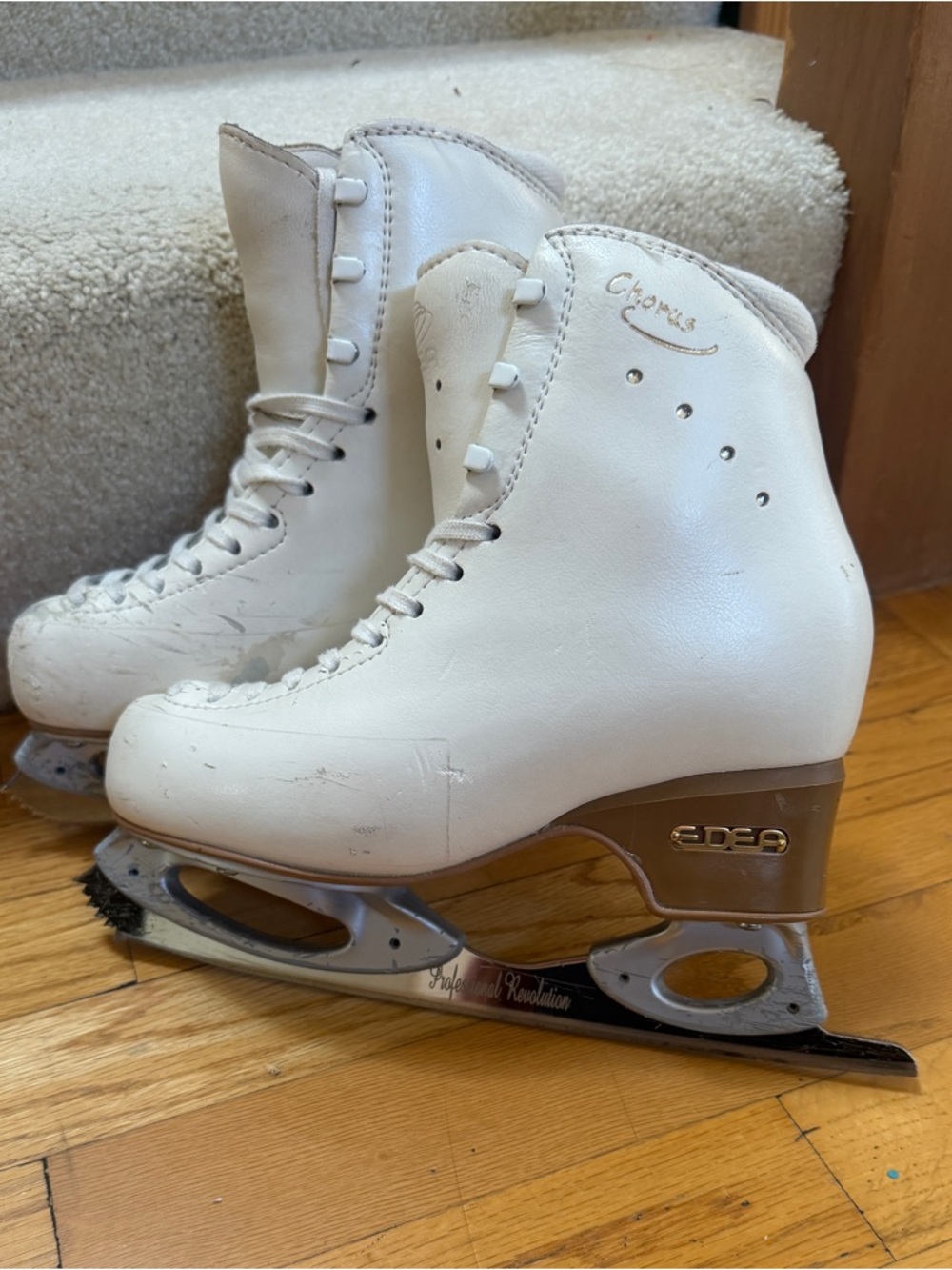 EDEA Chorus 225C White Figure Skates with MK Blades Professional Revolution